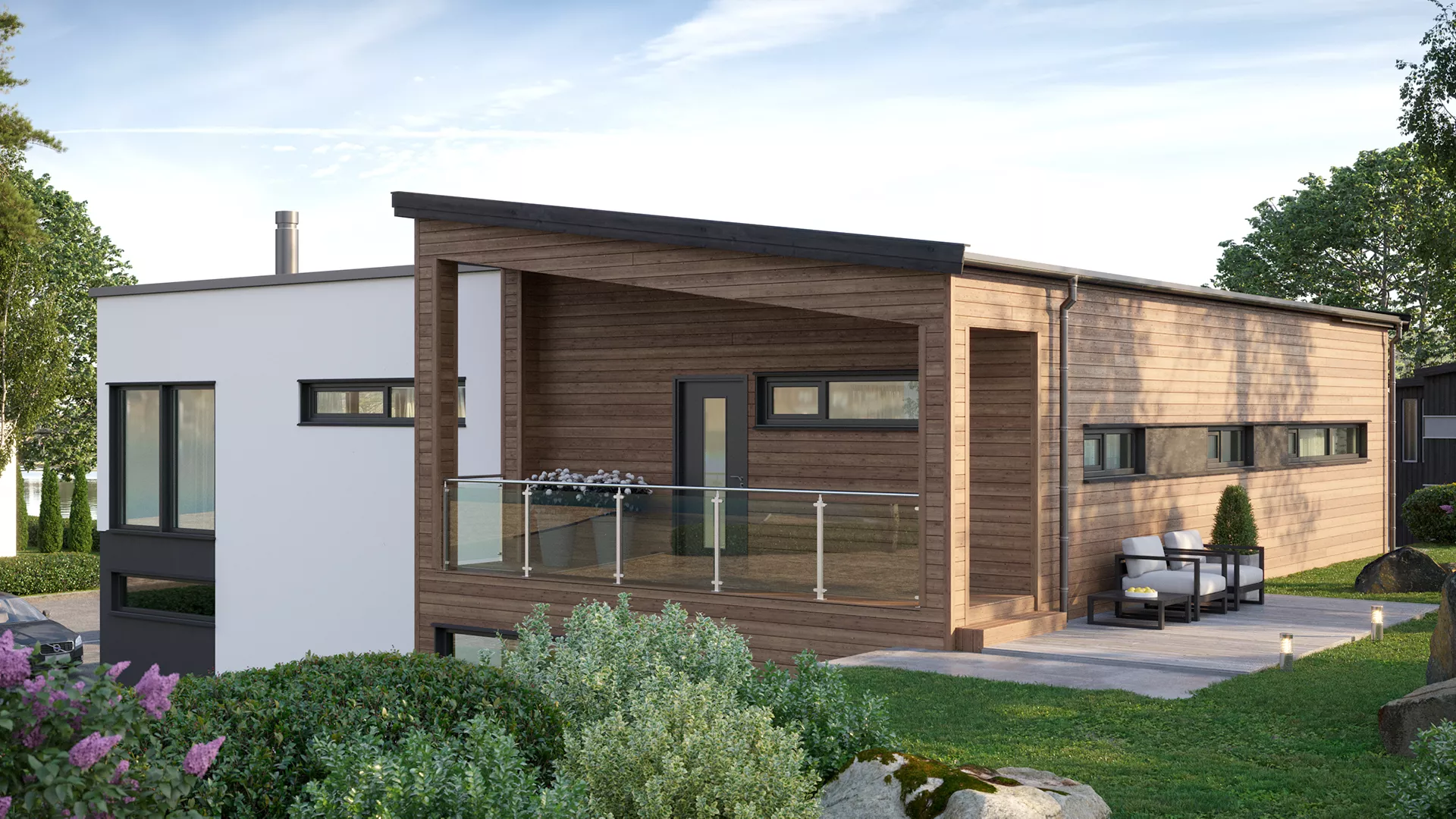 Melbu Funkishus Med Integrert Garasje Milj bygg